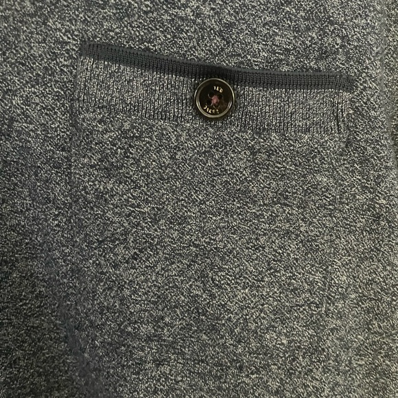 Ted Baker Navy Blue 1/4 Zip Pullover Sweatshirt‎ Size Small Stretch Soft EUC - Picture 3 of 7